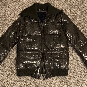 Shiny Kids Puffer Jacket - Dark Green